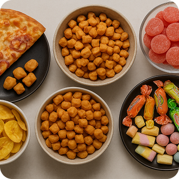 Variety of snacks and treats